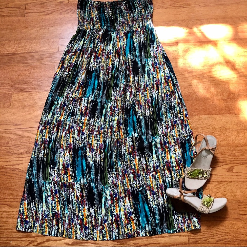 Multicolored strapless tube top Maxi Dress Size 2X